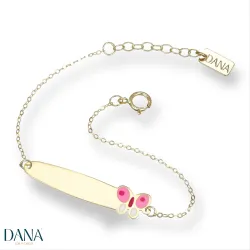 Bracciali Dana Baby targa e farfalla BRBFC07OGSPL13E2