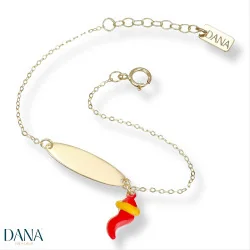 Bracciali Dana Baby targa e corno napoletano pendente