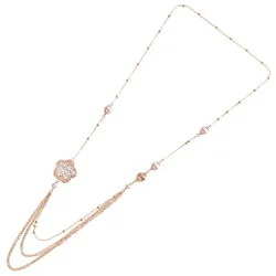 Collana in bronzo con perle fiore 500405C - orola.