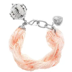 Bracciale Ottaviani torchon Bianco e Rosa 500356B - orola.it