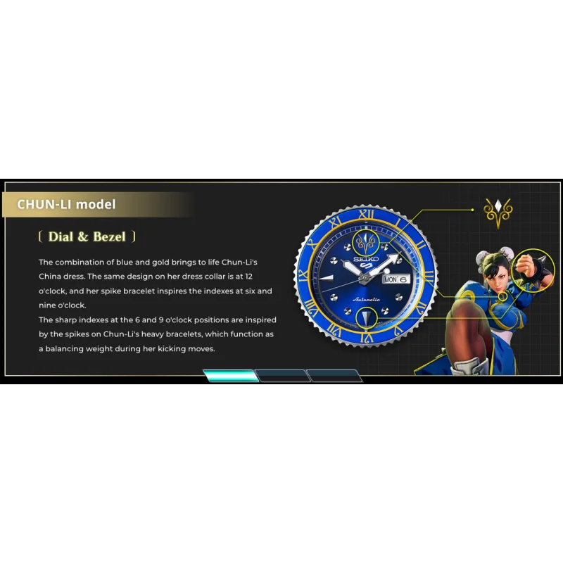 Orologi Seiko 5 Sport Street Fighter CHUN-LI SRPF17K1
