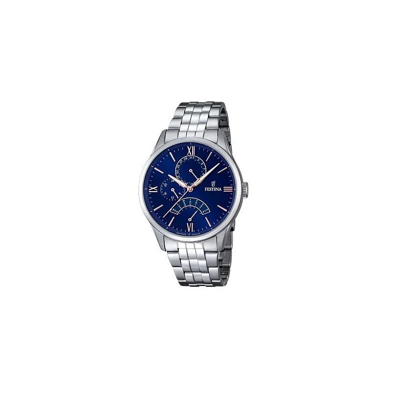 Orologio Festina retrograde quadrante blu indici ramati