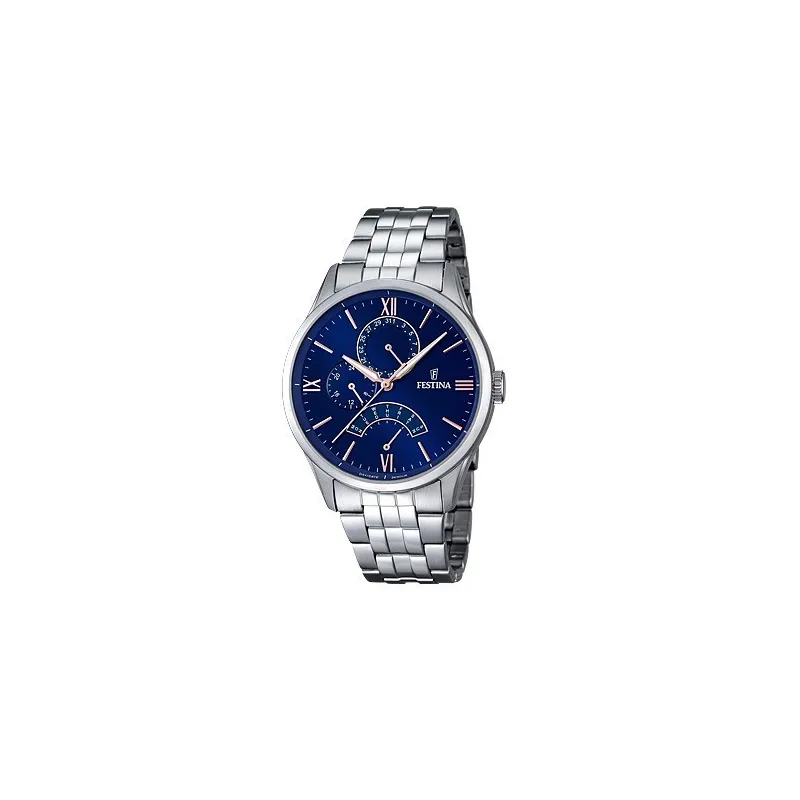 Orologio Festina retrograde quadrante blu indici ramati