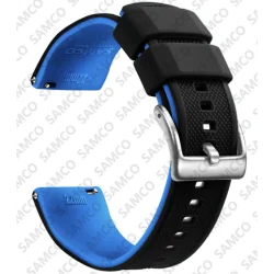 Amzpas Cinturino Orologio In Silicone 20mm E 22mm - Bicolore, Regolabile 135-195mm, Impermeabile, Con Chiusura Rapida, Universale